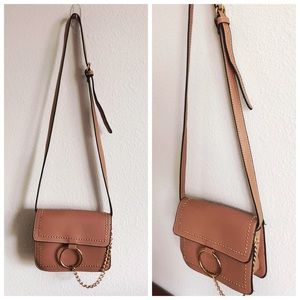 Peach and gold crossbody bag
